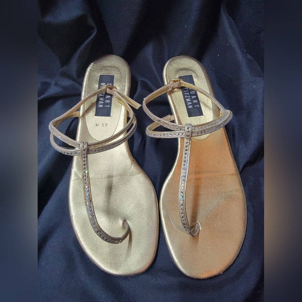 Stuart Weitzman - Gold Sandal - Picture 2 of 5